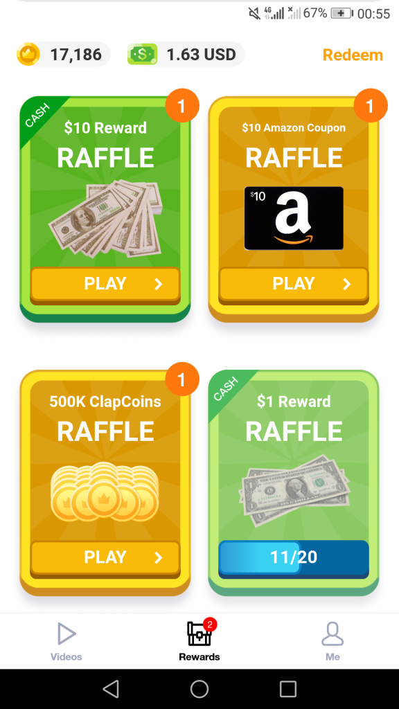ClipClaps nhận paypal và vàng khi play